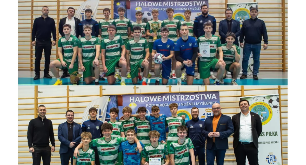 Piłka nożna, Myślenice Podwójna korona Orła Myślenice najlepsi turnieju juniorów starszych młodszych - zdjęcie, fotografia