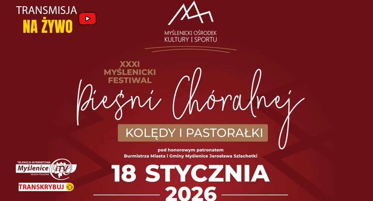 Imprezy cykliczne, Festiwal Pieśni Chóralnej „Kolędy Pastorałki” Myślenicach Transmisja żywo |2026 - zdjęcie, fotografia