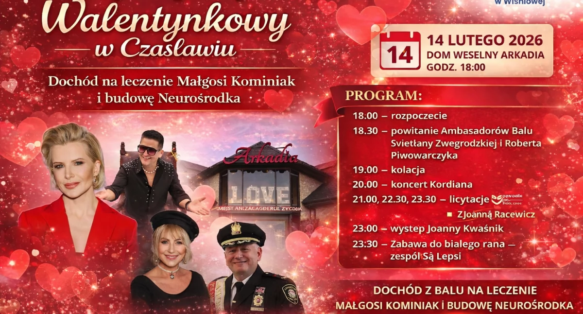 Zaproszenia , Czasław Ostatnie wolne bilety Charytatywny Walentynkowy organizowany przez Stowarzyszenie Hospicyjne Bądźmy Razem - zdjęcie, fotografia