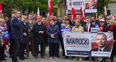 Myślenice. Konferencja prasowa z udziałem Beaty Szydło, przed II turą Wyborów Prezydenckich 2025 