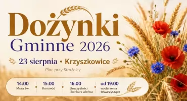 Dożynki Gminne 2026 w Krzyszkowicach. Święto plonów już w najbliższą niedzielę